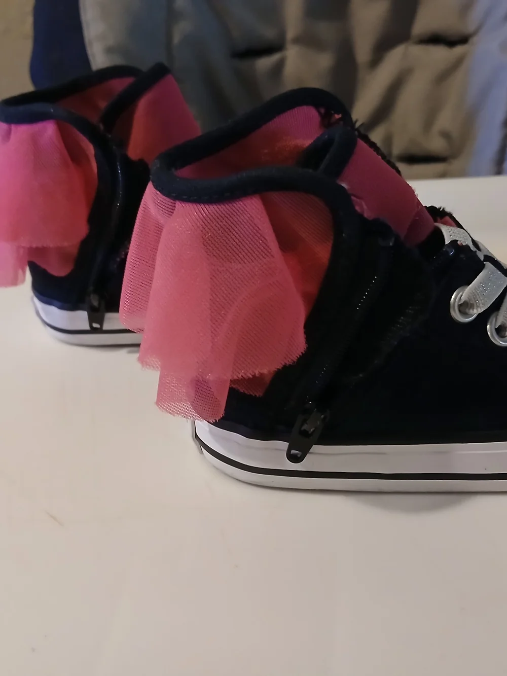 Converse Kids Black and Pink High-Top Sneakers